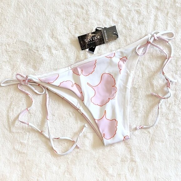 NWT Tavik Jax Tie Side Swim Bottom in Belle Lilac Snow  - Small REVERSIBLE - Picture 1 of 7